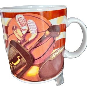Vintage Russ Berrie Multi-Sport Coffee Mug Cup Oversized